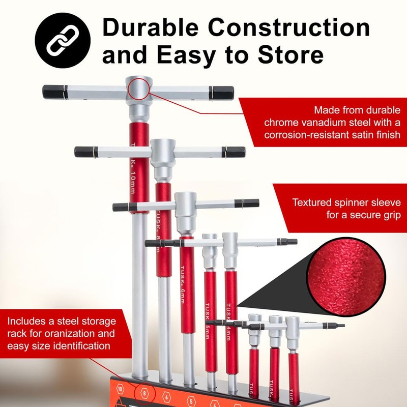TUSK Spinning 3 way Speed Handle Hex Wrench Set 2mm,