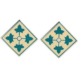 MilitaryBest US Army 4th Division Lapel Hat Pin 2 Pack