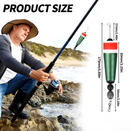 4pcs Fishing Slip Floats Rigs, Weighted Popping Corks for Freshwater and Saltwater Bobber Tackle Durable Fishing Tackle Kit for Trout Bass (3in, Green)