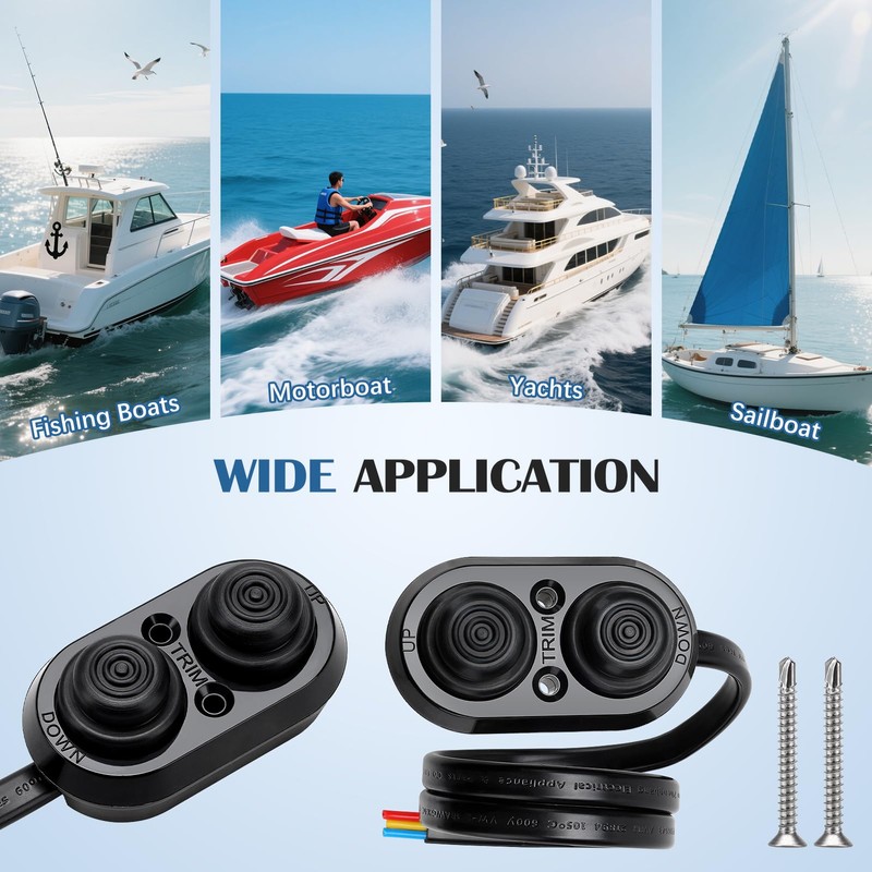 Boat Tilt Trim Switch Push Button Switch with IP67 Waterproof,