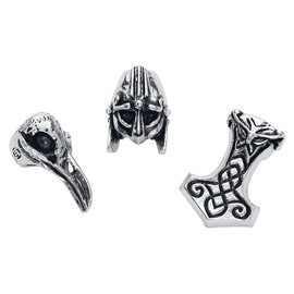 Alchemy Gothic Norse Hair Beads Bartperlen silberfarben