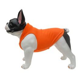Lovelonglong 2019 Summer Pet Clothing, Dog Clothes Blank T-Shirts Ribbed Tanks Top Thread Vests for Large Medium Small Dogs 100% Cotton Orange S