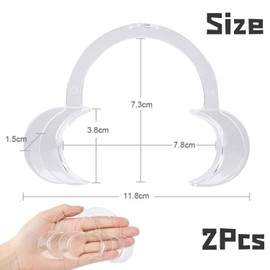 2PCS Dental Mouth Opener for Teeth Whitening Cheek Retractor, Clear Blue C-Shape Lip and Cheek Retractor, Dental Mouth Opener for Adult and Kids