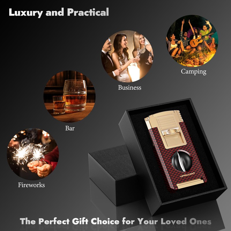 5-in-1 Torch Lighter with Cutter, Punch, Holder, Draw Enhancer Tool