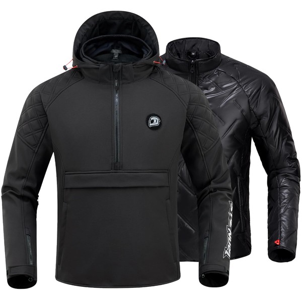 IRON JIA'S Motorcycle Jacket with CE Armor, 3-in-1 Windproof Riding