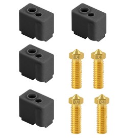 MAKERZONE Vyper Silicone Socks and Nozzles: 4Pcs Volcano Heater Block Silicone Socks High Temperature 280℃ Resistant for ANYCUBIC Vyper/Kobra Max/Kobra Plus, Durable and Reliable, with 0.4mm Nozzles