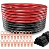 4 Gauge Wire (25ft Each- Black/Red) Copper Clad Aluminum CCA,20pcs