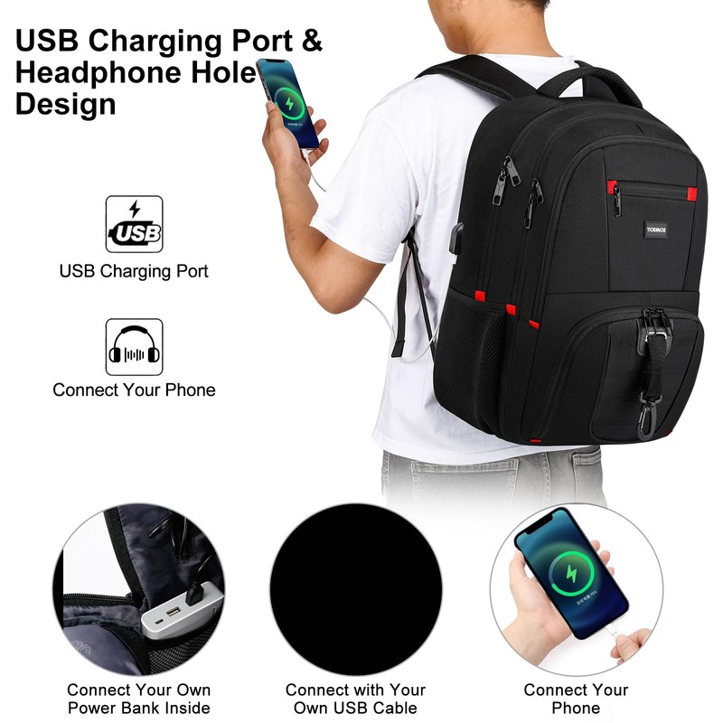 YIORMIOR Backpack Men's School Backpack Boys Teenager Backpack Work Waterproof