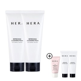HERA [SAVE $30 CLEANSING BUNDLE SET] HERA Refreshing Cleansing Foam 160g*2+extra cleansing foam 50g*2+Uv Protector tone-up 15ml