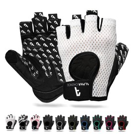 Alphachoice Trainingshandschuhe Fitnesshandschuhe Kraftsport Damen Herren | Bodybuilding Handschuhe Sporthandschuhe ohne Handgelenk | Für Krafttraining Gewichtheben (Weiß, XS)