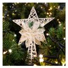 COM-FOUR® Deco Star Christmas - White Metal Star with Pine