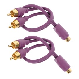 iplusmile 2pcs Car Audio RCA Splitter Cable Dual Output Converter for Speakers Durable Audio Speaker Wire Home Theater Violet
