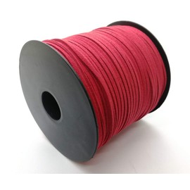 Pamir Tong Faux Leather Cord for Jewelry Making 100 Yards 2.6mm Thin Suede String Rope Red Bracelet Cords DIY Crafts String for Necklace-Dream Catcher Supplies-Hat- Walking Stick