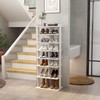 HOMEFORT 7-Tier Wood Shoe Rack, Double Rows 7-Tier Shoe Shelf,