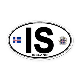 CafePress Iceland Euro Oval Car Magnet (Oval) Oval Car Magnet, Euro Oval Bumper Magnet