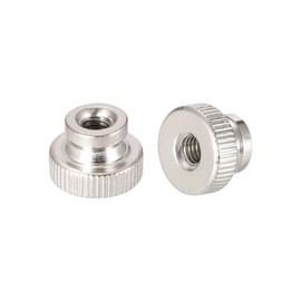 sourcing map Knurled Thumb Nuts, 20Pcs M4x0.7mm Iron Round Knobs Fasteners for 3D Printer Parts, Silver Tone