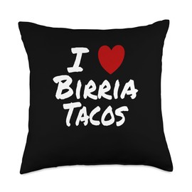 I Heart (Love) Birria Tacos Mexican Favorite Food Dinner Throw Pillow