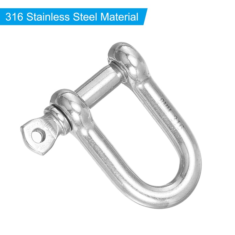 PATIKIL Screw Pin Shackle M8 5/16" 882lbs, 316 Stainless Steel