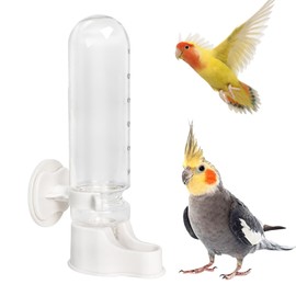 WQY Groceryshop Automatic Bird Water Dispenser, Pet Waterer for Cage, Bird Cage Suspended Automatic Pet Water Feeder, Parrot Feeders for Parakeet Budgie Cockatiel Lovebirds Canary Finch,150ml