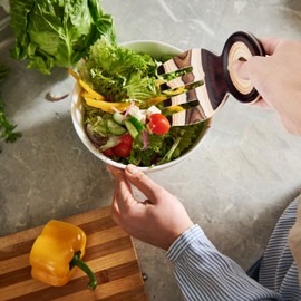 MYRAINBOW Salad Tongs, Salad Hand, Pakkawood Salad Tongs for Serving, Serving Utensils Set Salad Servers Set Kitchen Cooking Utensil