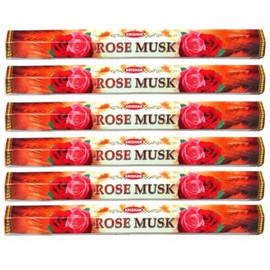 Krishan Rose Musk Rosa Almizcle Incense 20 Sticks x 6 Pack Total 120 Joss Stick