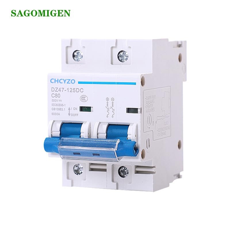 PRACTINET Pastilla Interruptor Termomagnético 80Amper 2p CD Solar - Mini