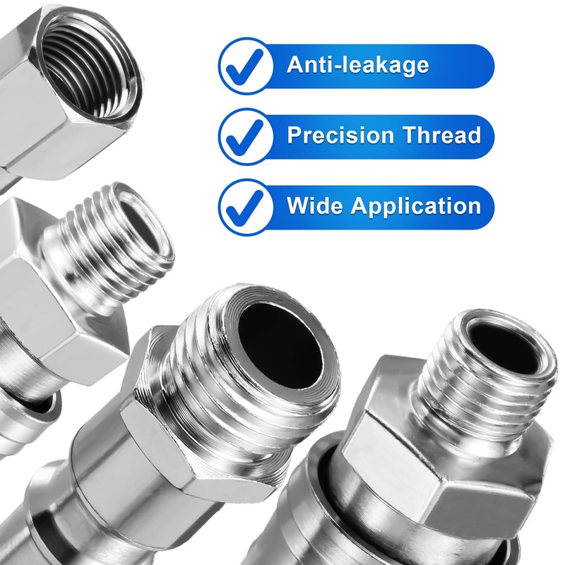 Spurtar Compressed Air Coupling 1/4 Inch Pneumatic Connections, Pack of
