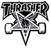 Thrasher Magazine Skate Goat Pentagram Skateboard Sticker 9 x 10cm