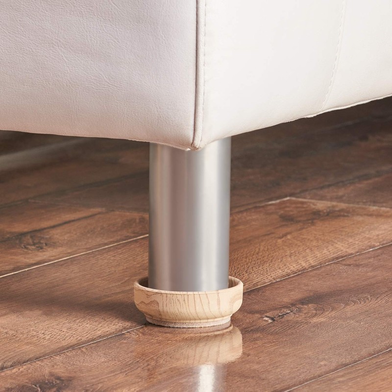 Medipaq Felt Castor Cups – 16x Large 60mm Light Wood