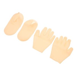 VICASKY Set Exfoliantes Manos y Pies Set Guantes Hidratantes Talón Calcetines Calcetines de Goma Calcetines de Talón Agrietado Calcetines de Silicona 