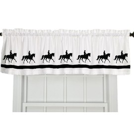 Dressage Horse Window Valance Curtain - In Your Choice of Colors - Custom Made