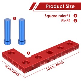VMBQRTI Square Center Finder Tool, Aluminum Alloy Mini Small Square Ruler Precise 90° Marking Center Finder Right Angle Edge Marking Tool Woodworking Scriber Measuring Ruler (Imperial)