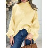Saodimallsu Womens Oversized Cable Knit Sweater Chunky Mock Neck Long