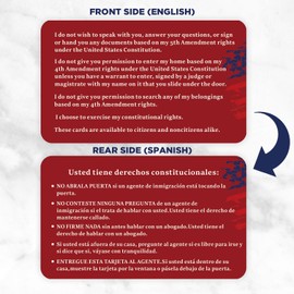50 PCS Know Your Rights Immigration Red Card - English Spanish Constitutional Rights Reminder for Immigration Encounters -Constitutional Rights Reminder for Immigration Encounters-(3.37×2.1”)