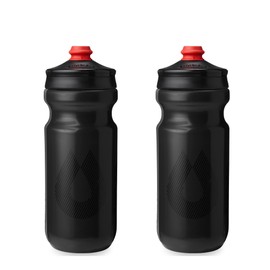 HydraPak | Polar Bottle - Breakaway Surge Lightweight Bike Water Bottle 2-Pack - High Flow, Cycling & Sports Squeeze Bottle (Charcoal, 600ml / 20oz)