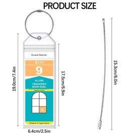 SSKHE 10 PCS Cruise Luggage Tag Holders,Waterproof PVC Pouch,Label with Zipper and Steel Ring for Luggage