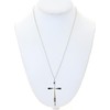 Zuni Turquoise Shell Inlaid Sterling Cross Pendant With Silver Chain