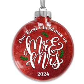 Wedding Gifts for Couples 2024 - Mr and Mrs Gifts - Wedding Registry Gifts Ideas - Wedding Gifts for Newlyweds, Bride - Bridal Shower Gifts for Bride - First Christmas Married Ornament 2024