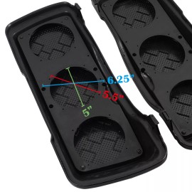 ZXMT Saddlebag TRIPLE 6.5" Inch Speaker Lids for 1993-2013 Harley Touring Bagger New
