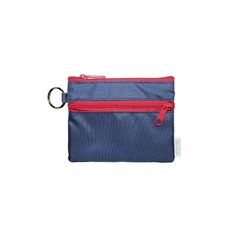 Smilish Children's Pass Case with Coil Chain (Apple), Navy, Red