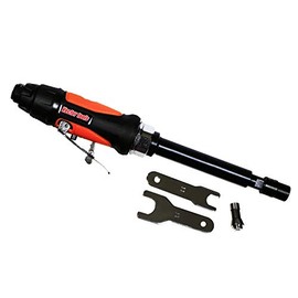 Vector Tools 5" Pneumatic Power Die Grinder, 25000 RPM, 90psi, 1/4" Inlet, Includes 1/8" & 1/4" Collets, Ergonomic Handle, Black, Orange