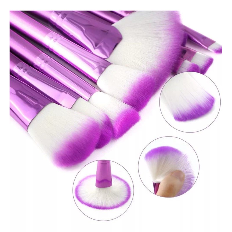 Bloomingboom Jugo De Brochas De Maquillaje Con Bolsa Morada, 22