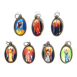 Weekly Protection Medals of The Seven Archangels - Religious Gift - Holy Week - Miguel Jofiel Samuel Gabriel Raphael Uriel Zadkiell - 7 Charm Pack