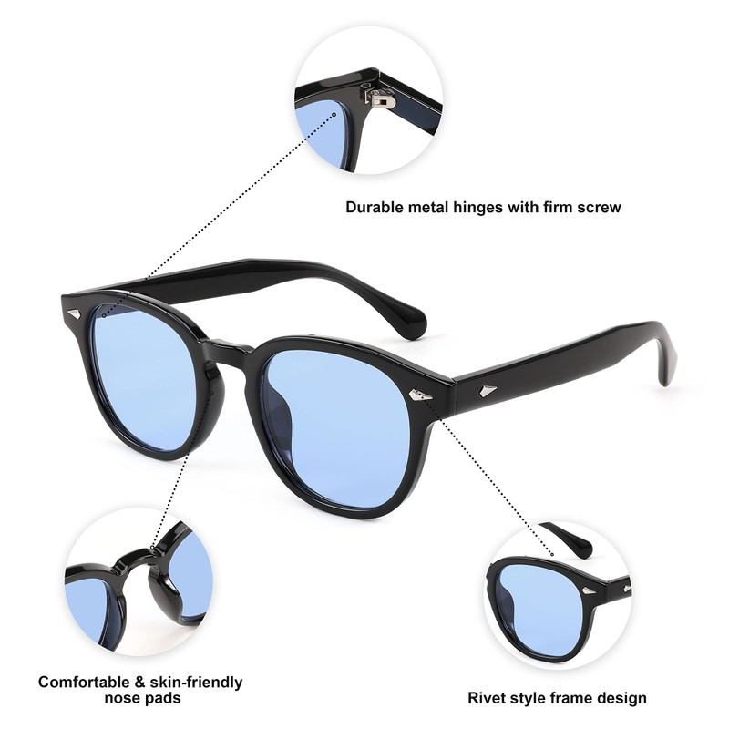 FEISEDY B2350 Wellington Sunglasses for Women, Men's, Square, Retro UV400,