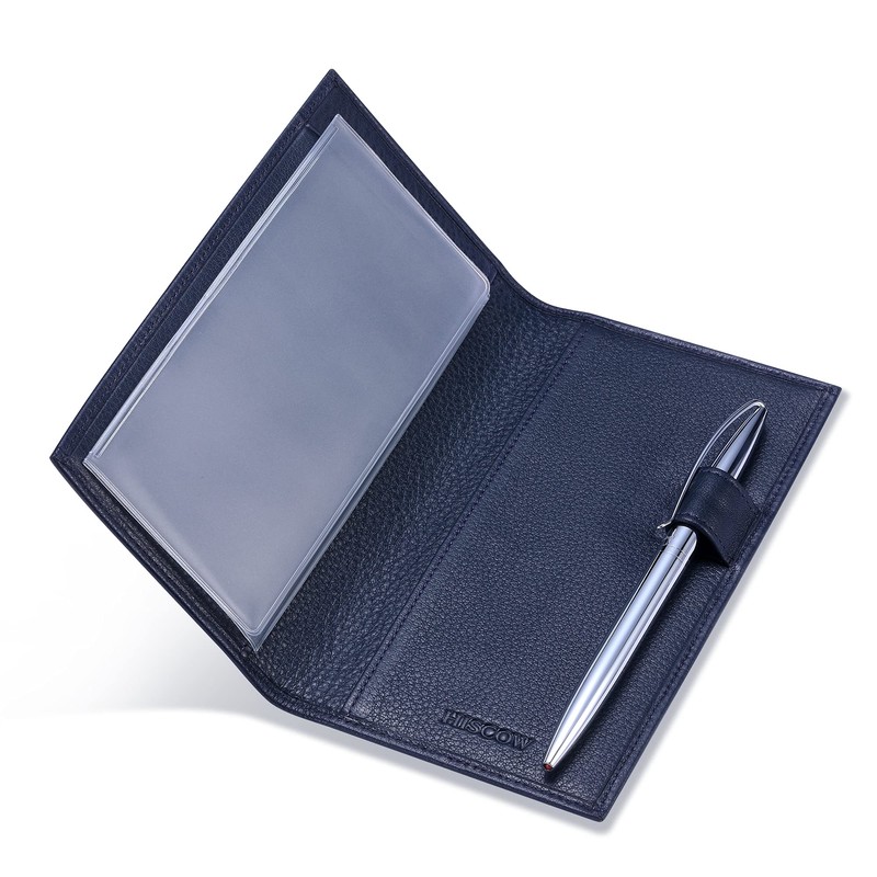 HISCOW Funda flexible de piel para chequera, con divisor, piel