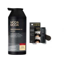Moda Moda Zero Gray Black Hair Shampoo with Natural Black Hair Cover Stick