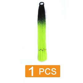prinfantasy Braided Wig Crochet Needle for Dreadlocks Wig Crochet Braids Braiding Hair Colorful Hair Gradient Braided Ponytail Braid Synthetic Wigs Black to Green, BZ171