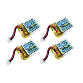 4-Pack of Lectron Pro 3.7 Volt - 100mAh 20C Lipo Batteries for Estes Proto X/Syncro X Nano Quadcopter