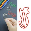 100pcs Cat Shape Paper Clips Plating Process Increased Slip Resistance