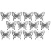 Gem Imports Silver Glitter Clip On Butterfly Christmas Tree Decorations